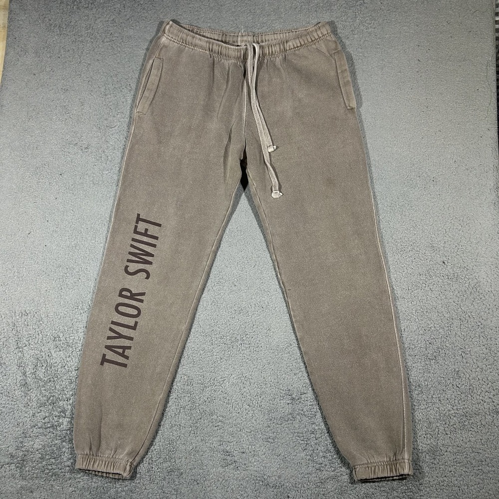 Taylor Swift Official Merch Sweatpants Joggers Women Large Brown Logo #4045